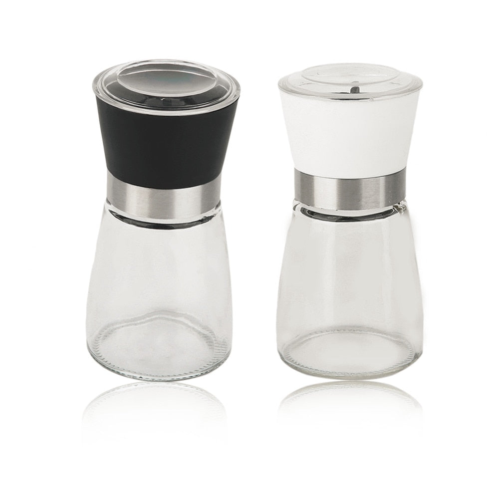 Creative Home Kitchen Accessories Stainless Steel Glass Manual Pepper Salt Spice Mill Grinder Pepper Grinder Spice Container