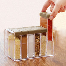 Load image into Gallery viewer, Acrylic transparent Spice Jar Colorful Lid Seasoning Box 6pcs/set Kitchen Tools Salt Condiment Cruet Storage box Containers