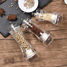 Load image into Gallery viewer, 3 size Acrylic Salt Kitchen Easy Operate Spice Hotels Seasoning Tool Household Shakers Pepper Grinder Mill Manual Container