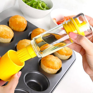 Silicone Oil Brush Bottle Honey Container BBQ Barbecue Baking Basting Tool Baking Basting Brush Kitchen Tool Gravy Boats