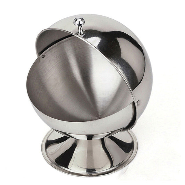 1pcs Stainless Steel Spherical Flip Cup round base,Seasoning Cans Salt Bottle Spices Jar Sugar Cubes Storage Kitchen Containers