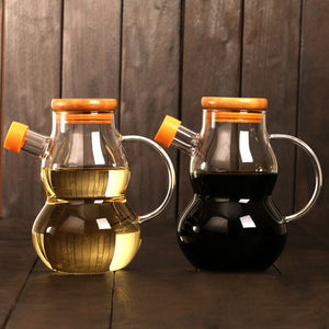 Clear Glass Olive Oil Vinegar Pot Dispenser Bottle Can Cruet Transparent Storage Bottles Oil Vinegar Sauce Container