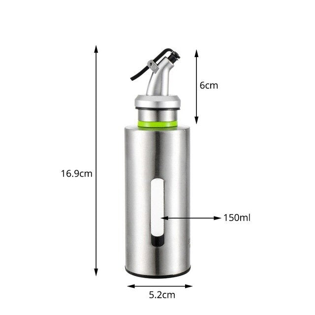 Unibird Kitchen Oil Bottle Stainless Steel Gravy Boats Leak-Proof Suace Vinegar Cruet Storage Dispenser Olive Oil Container