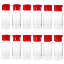 Load image into Gallery viewer, 12 Pcs Plastic Spice Salt Pepper Shakers Seasoning Jar Can Barbecue Condiment Jar Bottles Cruet Container Kitchen Seasoning Bo