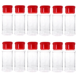 12 Pcs Plastic Spice Salt Pepper Shakers Seasoning Jar Can Barbecue Condiment Jar Bottles Cruet Container Kitchen Seasoning Bo