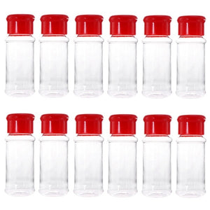 12 Pcs Plastic Spice Salt Pepper Shakers Seasoning Jar Can Barbecue Condiment Jar Bottles Cruet Container Kitchen Seasoning Bo